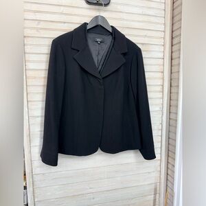 Talbots Woman Petites 16WP Black Wool Crepe Blazer NWOT